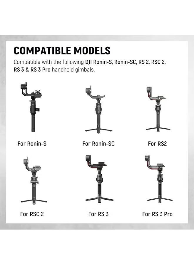 نيوير مقبض مزدوج من NEEWER متوافق مع DJI RS4 RS4 Pro RS3 RS3 Pro RS2 RSC2 Ronin S SC Gimbal، مجموعة مقبض مزدوج مع 2 قضيب ناتو صغير، مشابك ناتو سريعة الفك، خيوط 1/4 بوصة و3/8 بوصة، GA006 - Image 2